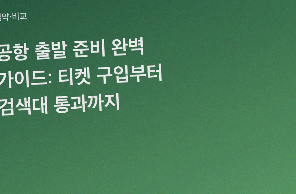 공항 출발 준비 완벽 가이드: 티켓 구입부터 검색대 통과까지