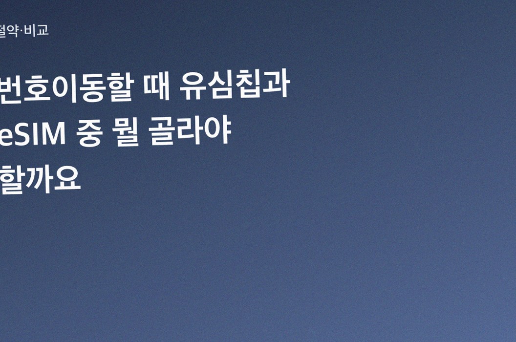 번호이동할 때 유심칩과 eSIM 중 뭘 골라야 할까요