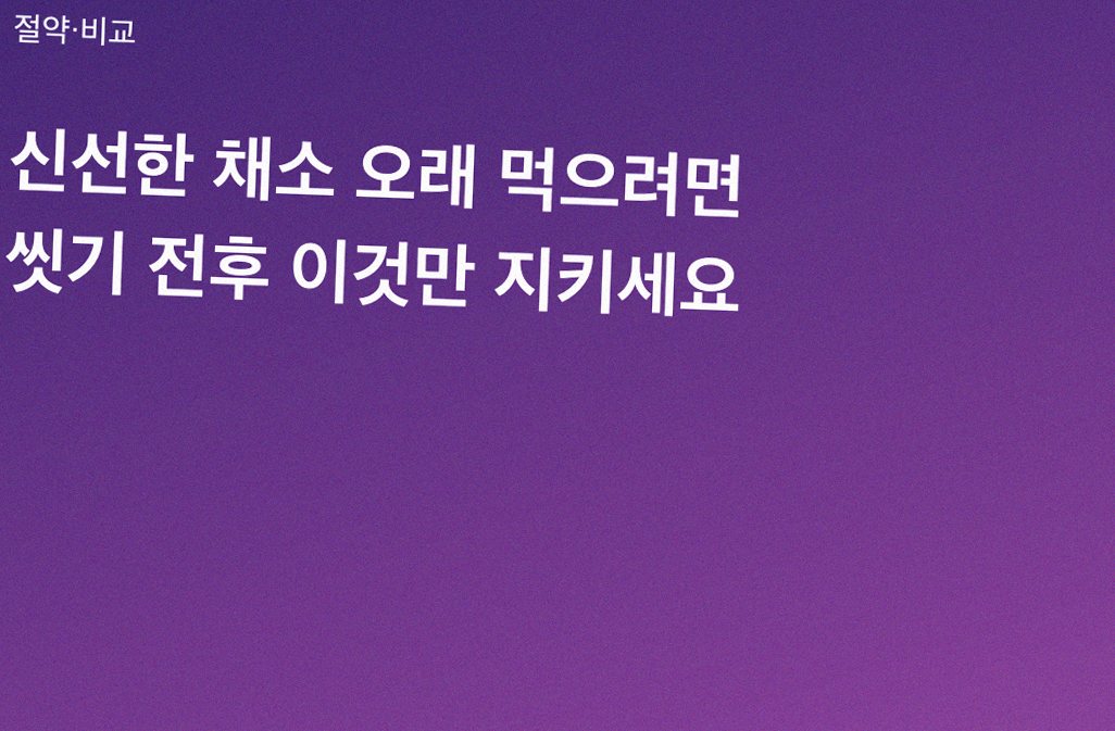 신선한 채소 오래 먹으려면 씻기 전후 이것만 지키세요